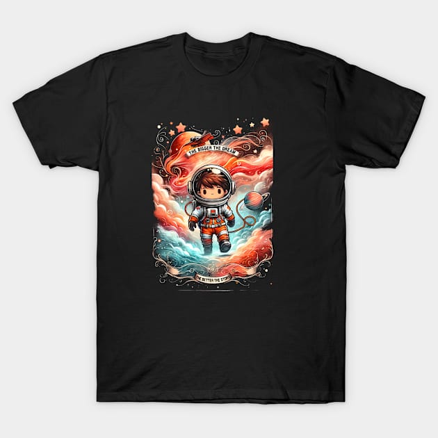 Cute Cosmic Adventure Boy in the Stars T-Shirt by deanisadea21